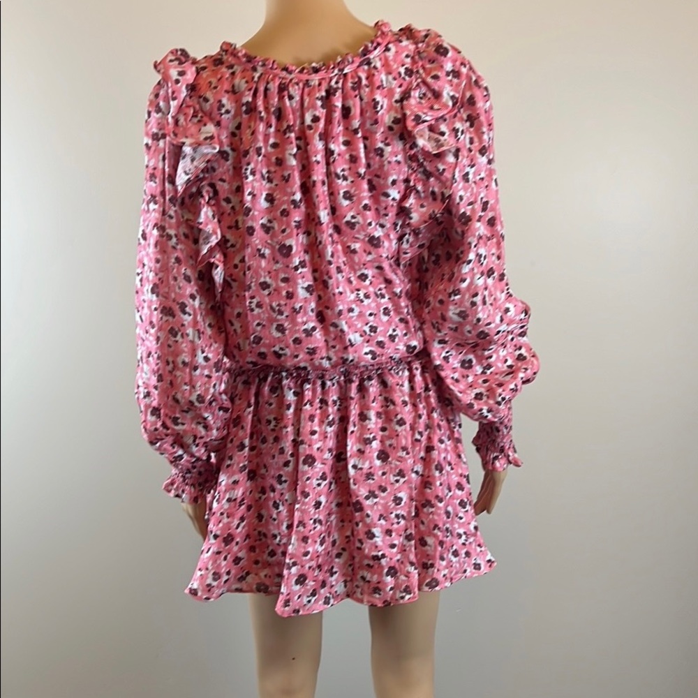 Ramy Brook Pink Floral Ruffled Penelope Mini Dress NWT - Picture 8 of 10